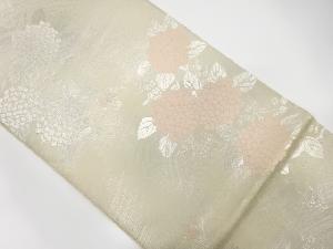 アンティーク　流水に紫陽花模様織出し袋帯（材料）